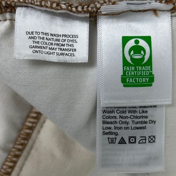 J Crew Mid Length Denim Bermuda Shorts Ecru Beige Cotton Denim Cut Offs Women 31 - Picture 10 of 13